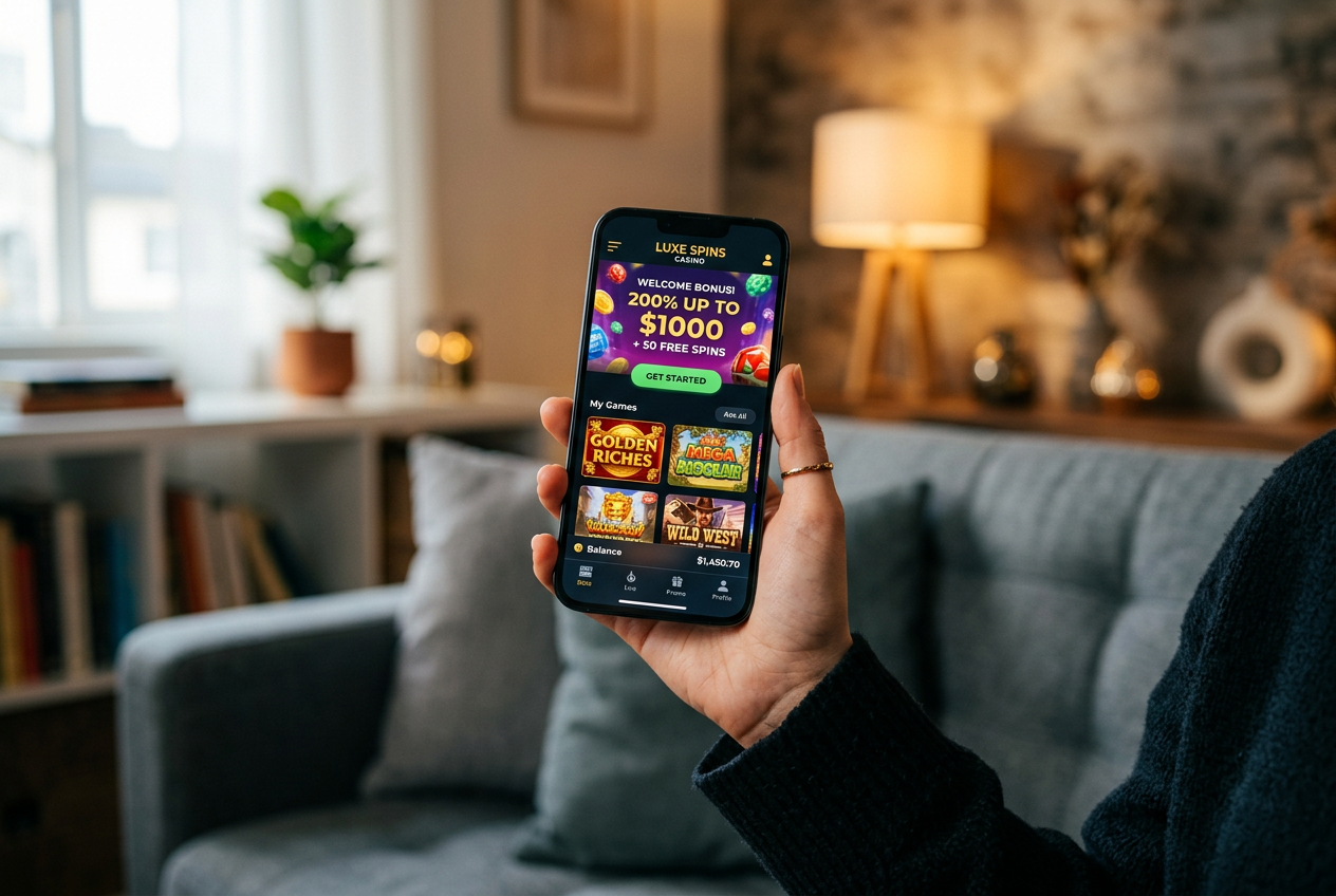 Smartphone displaying a casino bonus notification